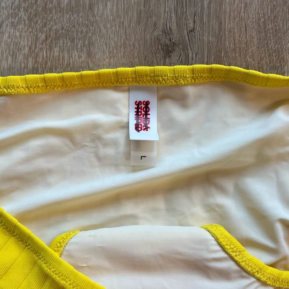 Solid & Striped Yellow Swimsuit Bottoms | L